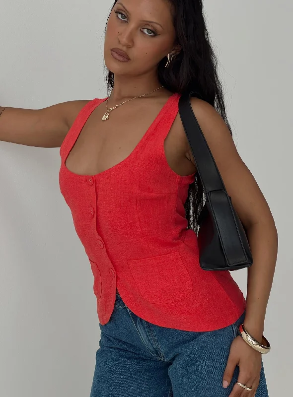 Denim vest – Classic vest made from denim fabricDenim vest – Classic vest made from denim fabricSpirito Vest Top Red Denim vest – Classic vest made from denim fabricDenim vest – Classic vest made from denim fabricSpirito Vest Top Red