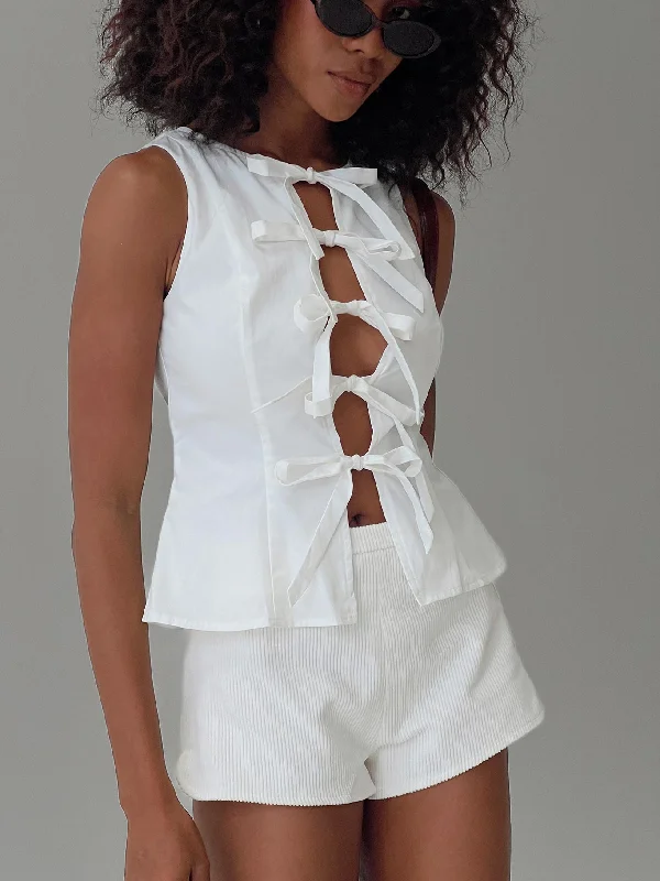 Cropped vest – Shortened length, typically above the waistCropped vest – Shortened length, typically above the waistLuminary Tie Up Top White Cropped vest – Shortened length, typically above the waistCropped vest – Shortened length, typically above the waistLuminary Tie Up Top White