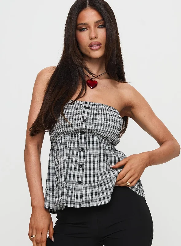 Zip-up vest – Vest that zips up the front, often with a high collarZip-up vest – Vest that zips up the front, often with a high collarHestia Strapless Frill Top Black Check Zip-up vest – Vest that zips up the front, often with a high collarZip-up vest – Vest that zips up the front, often with a high collarHestia Strapless Frill Top Black Check