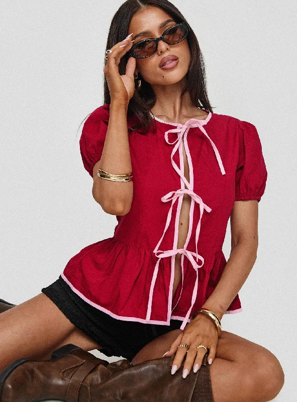 Zip-front vest – Vest with a front zipper closureZip-front vest – Vest with a front zipper closureRyota Blouse Red/pink Zip-front vest – Vest with a front zipper closureZip-front vest – Vest with a front zipper closureRyota Blouse Red/pink