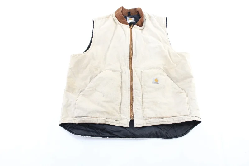 women's waistcoats that are designed for layeringwomen's waistcoats that are designed for layeringCarhartt Logo Patch Light Tan Quilted Zip Up Vest