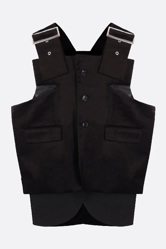 women's waistcoats made of leatherwomen's waistcoats made of leatheroversize velvet and stretch cady vest
