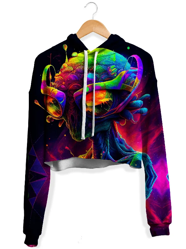Zip-up hoodie – Hoodie with a front zipper for easy wearZip-up hoodie – Hoodie with a front zipper for easy wearPsychedelic Alien Fleece Crop Hoodie